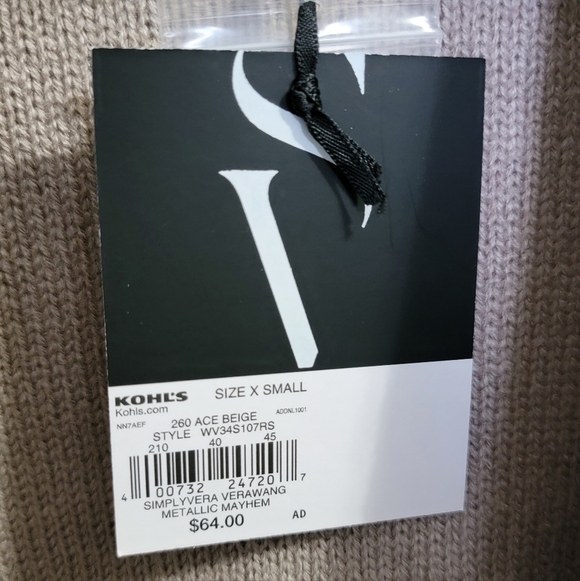 Women's Simple Vera Vera Wang Taupe Open Front Cardigan Size XS - Picture 4 of 7